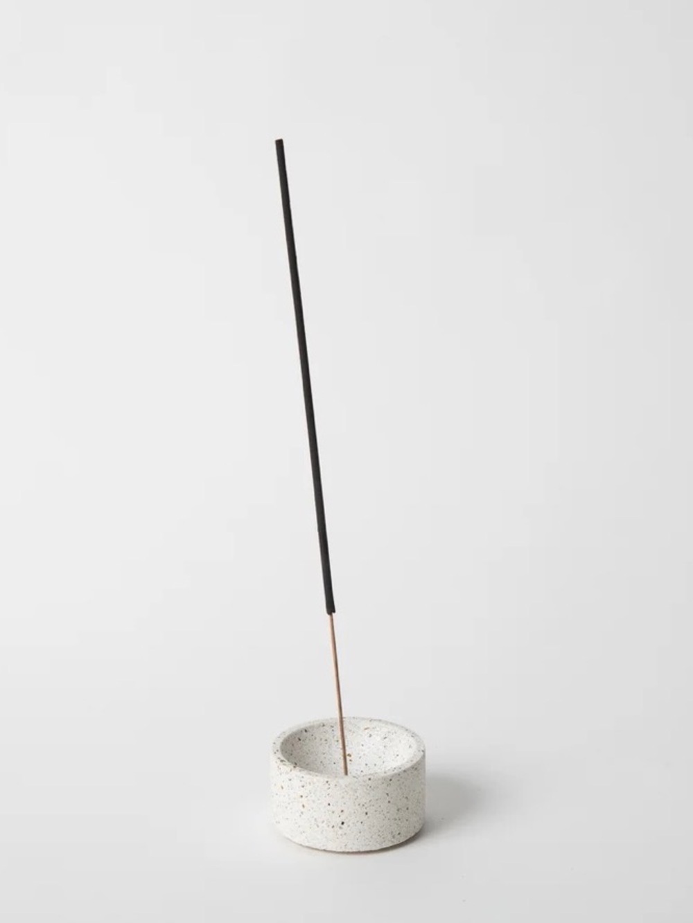 Pretti Cool Round Incense Holder, White Terrazzo